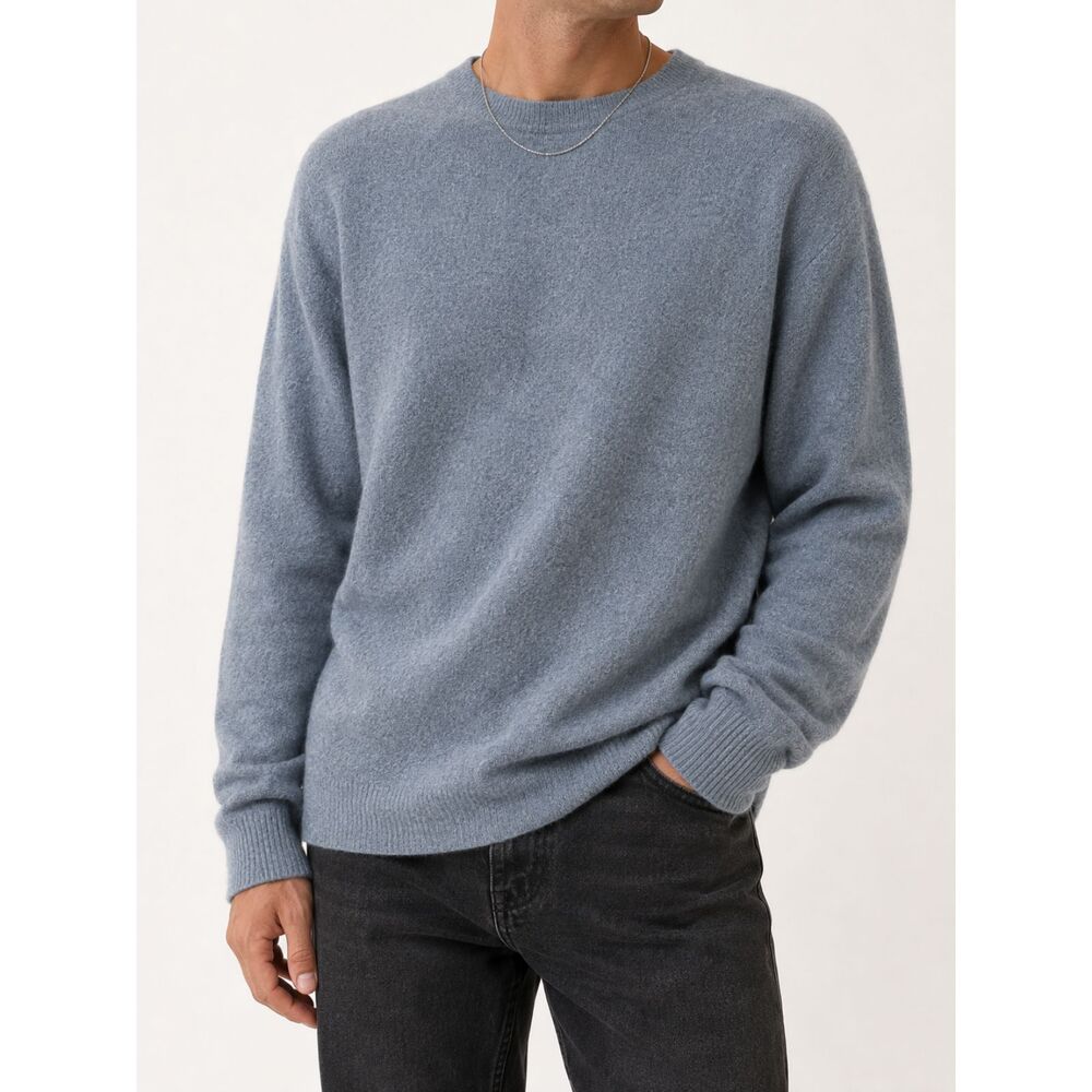 Member's Mark 100% Cashmere Sweater Mens L Gray Crewneck Quiet Luxury Preppy